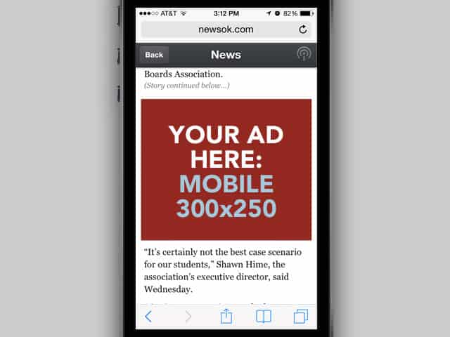 300×250 Ads Allowed Above The Fold On Mobile By Google