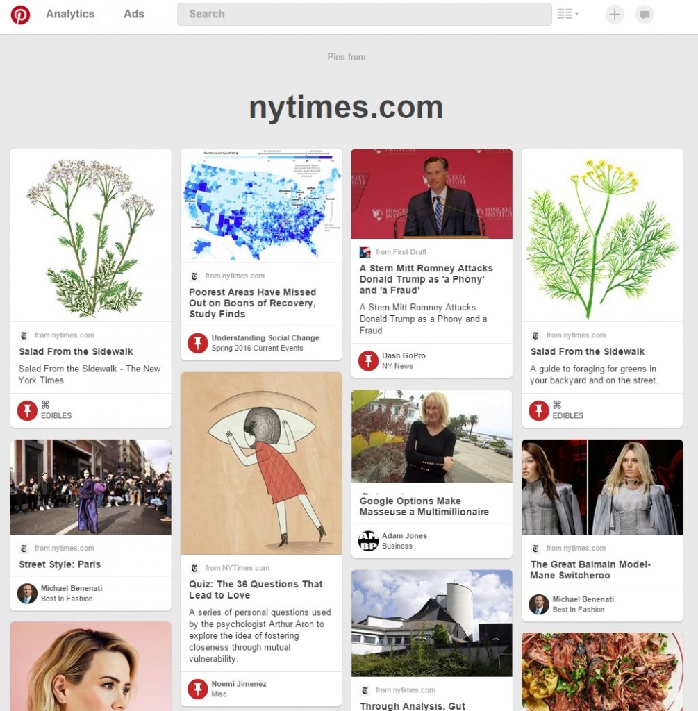 Pins from nytimes