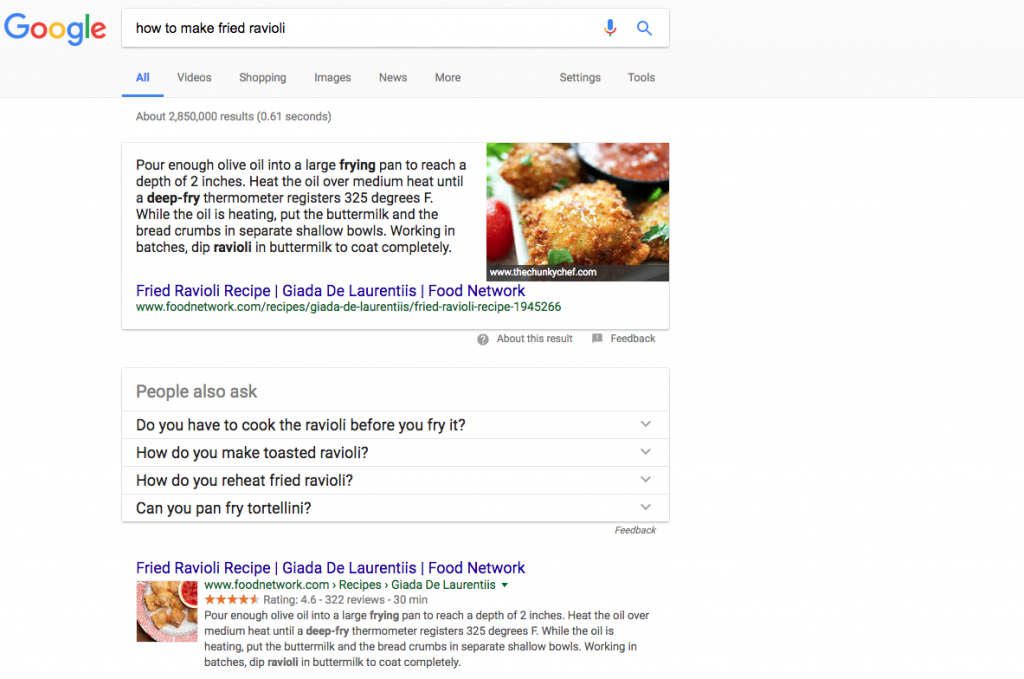 rich snippets in search results