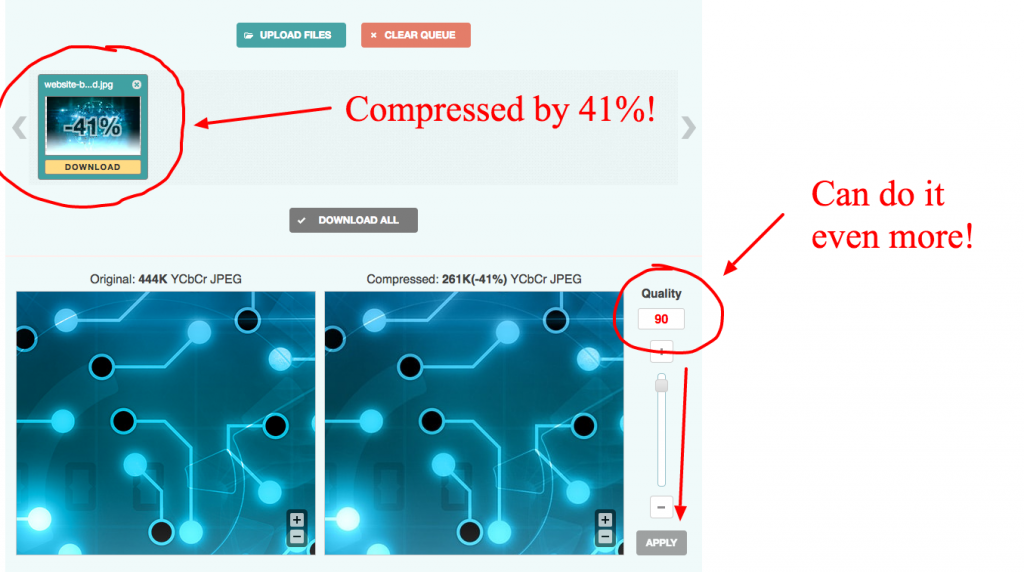 seo images search tips compression saved